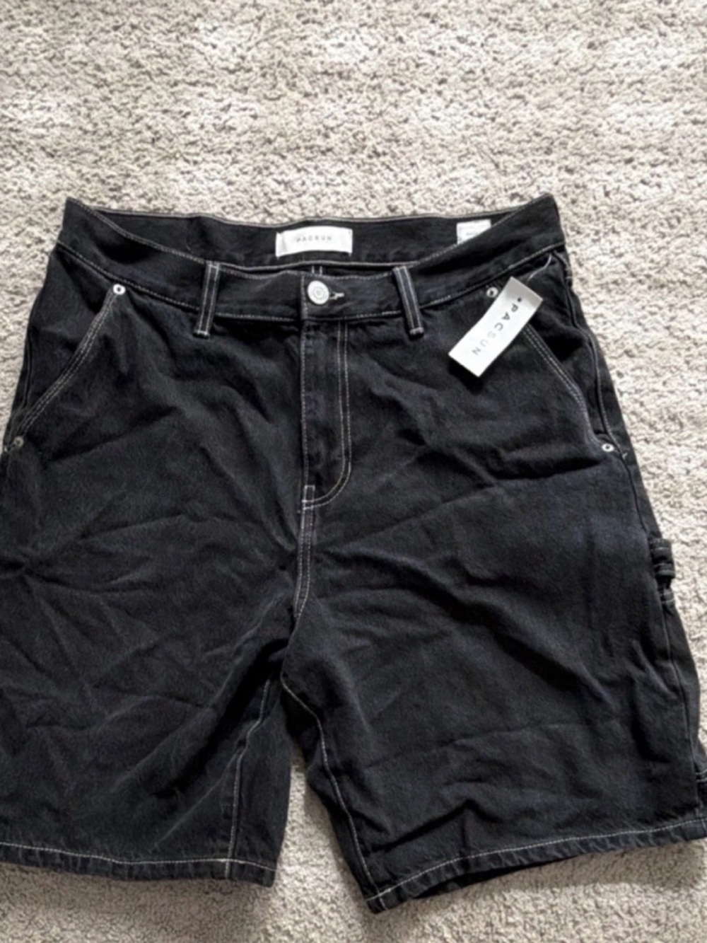 PacSun Black Baggy Denim Shorts